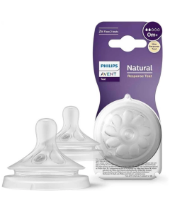 Philips Avent Natural Response Bottle Teat 2 Flows, 0 Months+ 2 Pieces