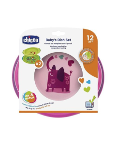 Chicco Baby's Dish Set Pink 12M+