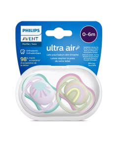 Philips Avent Ultra Air 0-6M Soother Girl 2 Pcs