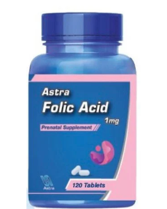 أسترا حمض الفوليك 1مغ 120 كبسولة