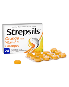 Strepsils Orange With Vitamin C 24 Lozenges
