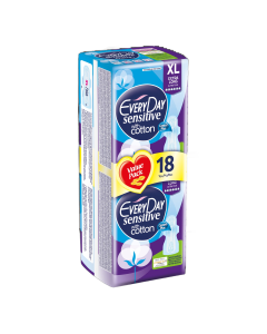 إيفريداي سينسيتيف فوط صحية طويلة جداً 18 قطعة