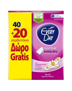 Everyday Extra Dry Normal 40+20 Free pantyliners