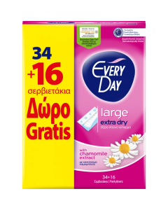 Everyday Extra Dry Large 34 + 16 free pantyliners