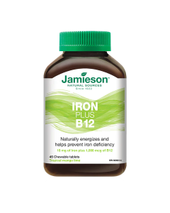 Jamieson Iron + Vitamin B12 18mg Chewable Tablet 45 Tabs