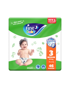 Fine Baby Diapers Size 3 (4-9 KG) Medium 46 Diapers