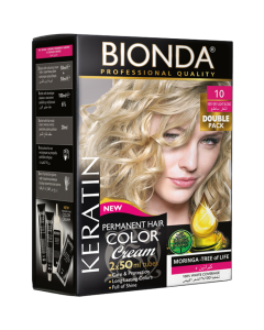 بيوندا صبغة شعر دائمة 10 أشقر ساطع عبوتان 50مل