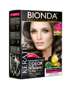 بيوندا صبغة شعر دائمة 5 بني فاتح عبوتان 50مل
