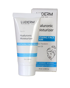 لوديرم كريم مرطب مهدئ للوجه بحمض الهيالورونيك 75 مل