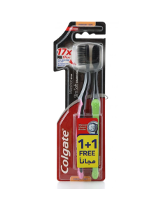 كولجيت فرشاة أسنان رفيعة ناعمة بالفحم عبوة مزدوجة