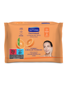 Septona Dermasoft Vitamin C & Micellar Technology Wet Wipes Face & Eyes 20 wipes