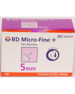 BD Micro-Fine Plus Pen Needles 31g - 5mm 100 Pieces