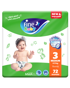 Fine Baby Diapers Size 3 (4-9 Kg) Mega 72 Diaper