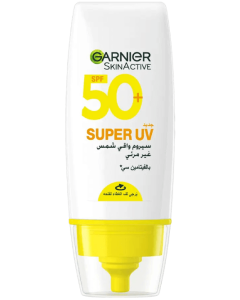 غارنييه سوبر يو في الواقي من الشمس بتركيبة خفيفة غير مرئية على البشرة مع +SPF 50