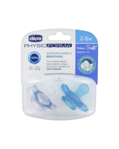 Chicco PhysioForma Mini Soft Soother 2-6M for Boys 2 Pieces