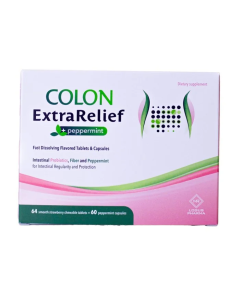 Colon Extra Relief Chewable Tablets And Peppermint Oil Capsules 64 Chewable Tablets + 60 Peppermint Capsules
