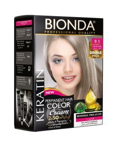 بيوندا صبغة شعر دائمة 9.1  أشقر رمادي عبوتان 50 مل