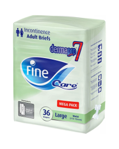 Fine Care Unisex Adult Diapers Size L 36 Waist 110 -156 Cm