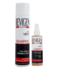 Revigen Anti-Hair Loss Shampoo 250ml + Follicure Hair Tonic Spray 100ml Men Package