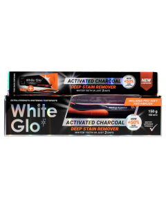 White Glo Charcoal Deep Stain Remover Whitening Toothpaste 100ml