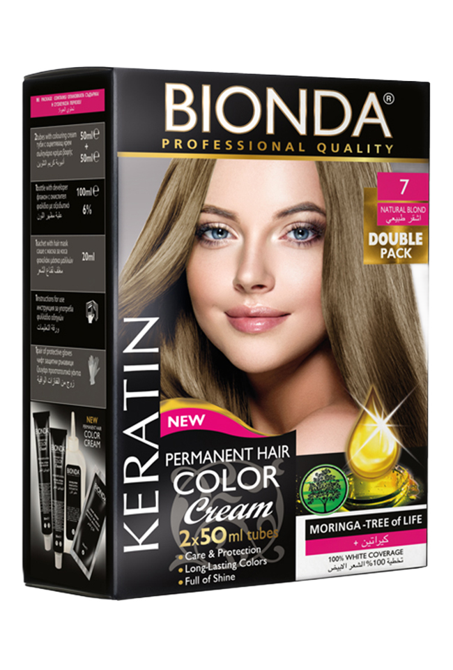 بيوندا صبغة شعر دائمة 7 أشقر طبيعي عبوتان 50 مل