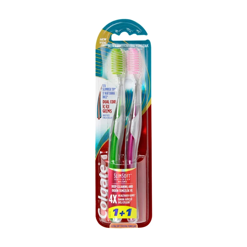 Colgate SlimSoft Advanced Toothbrush Double Pack